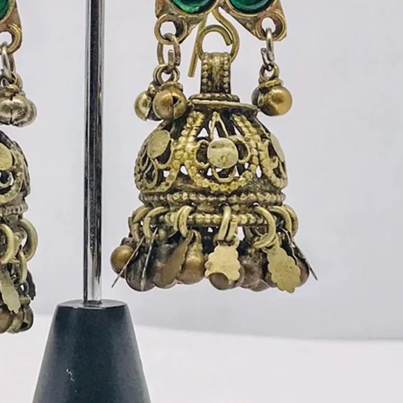 Antique Jhumka Earrings with Traditional Design - Picture 4 of 10